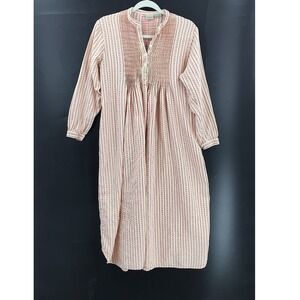 Vintage L.L. Bean ivory Red Flannel Nightgown cottagecore scandi cabincore S